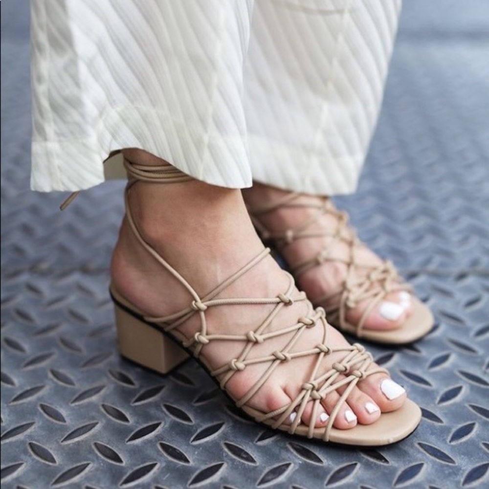 Chloe Jamie Lace Up Leather Sandals 37